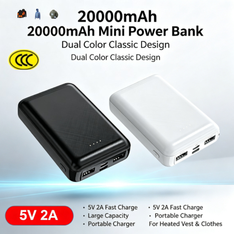 Heated Vest Battery - بنك طاقة صغير 20000 مللي أمبير