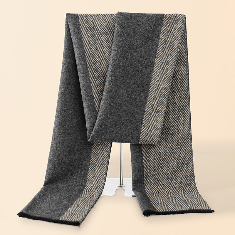 Wool Scarf Men - فاخر الشتاء الرجال وشاح شال دافئ